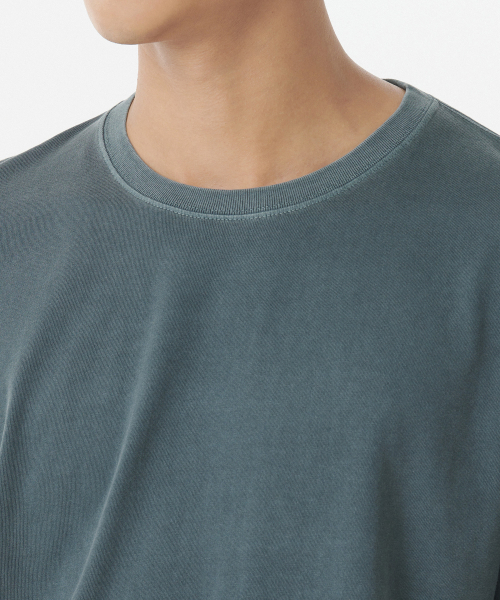 MUSINSA STANDARD（ムシンサスタンダード）の「ピグメントベーシッククルーネックTシャツ[ピーコックブルー]（Tシャツ/カットソー・メンズ・その他・XX-LARGE/XXX-LARGE/SMALL/MEDIUM/LARGE/X-LARGE）」の4枚目の写真