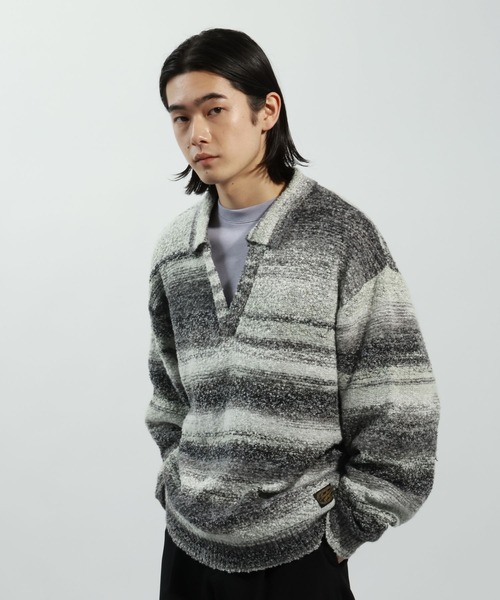 BAYFLOW（ベイフロー）の「ブークレスキッパーニットプルオーバー（ニット/セーター・メンズ・ベージュ/グレー・MEDIUM/LARGE）」の2枚目の写真