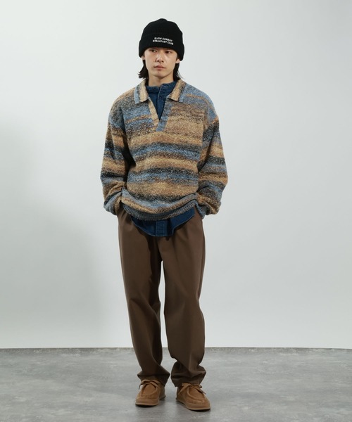 BAYFLOW（ベイフロー）の「ブークレスキッパーニットプルオーバー（ニット/セーター・メンズ・ベージュ/グレー・MEDIUM/LARGE）」の11枚目の写真