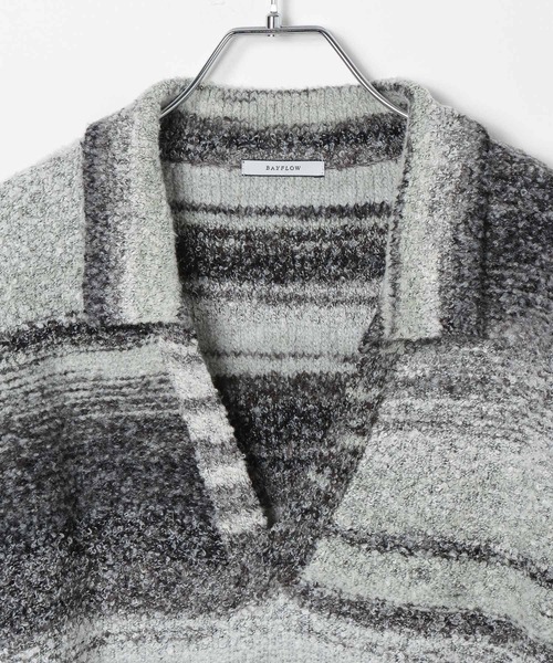 BAYFLOW（ベイフロー）の「ブークレスキッパーニットプルオーバー（ニット/セーター・メンズ・ベージュ/グレー・MEDIUM/LARGE）」の15枚目の写真
