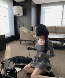 Ritzy（リッツィー）の「プリーツデザイン  ニットワンピース（ニット/セーター）」