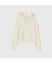 エリスウールニットフードパーカー_アイボリー