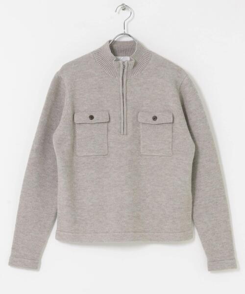 SENSE OF PLACE by URBAN RESEARCH(センスオブプレイスバイアーバンリサーチ)の「『洗濯可』ダブルポケットハーフジップニット(ニット/セーター・メンズ・ブラック/グレー・LARGE/MEDIUM)」の5枚目の写真