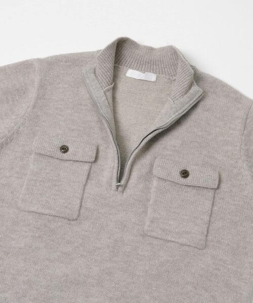 SENSE OF PLACE by URBAN RESEARCH(センスオブプレイスバイアーバンリサーチ)の「『洗濯可』ダブルポケットハーフジップニット(ニット/セーター・メンズ・ブラック/グレー・LARGE/MEDIUM)」の6枚目の写真