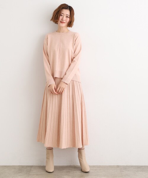 grove(グローブ)の「【SETUP可能】冬から春まで軽やかに ラメラインニットプリーツスカート(スカート・レディース・ダークグレー/ネイビー/ピンク・02/05/04/03/01)」の10枚目の写真