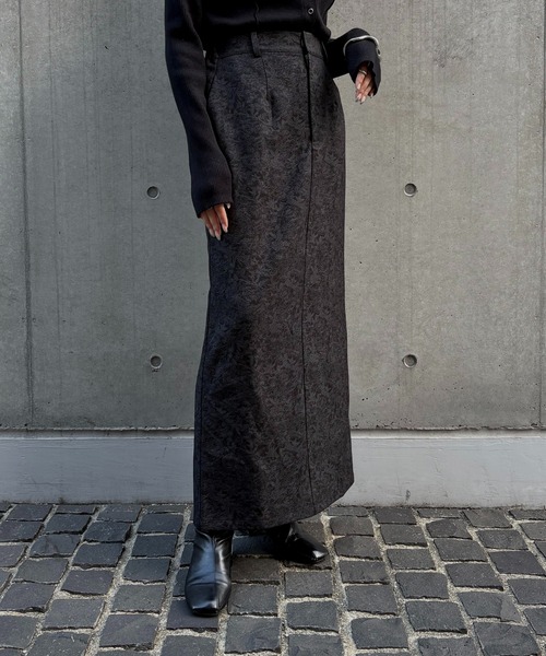 &g'aime(アンジェム)の「【&g'aime 】花柄タイトスカート Floral Tight Skirt(スカート・レディース・グレー/ブラック・FREE)」の6枚目の写真