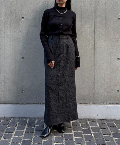 &g'aime(アンジェム)の「【&g'aime 】花柄タイトスカート Floral Tight Skirt(スカート・レディース・グレー/ブラック・FREE)」の12枚目の写真
