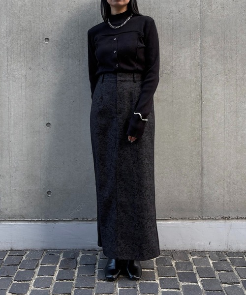 &g'aime(アンジェム)の「【&g'aime 】花柄タイトスカート Floral Tight Skirt(スカート・レディース・グレー/ブラック・FREE)」の13枚目の写真