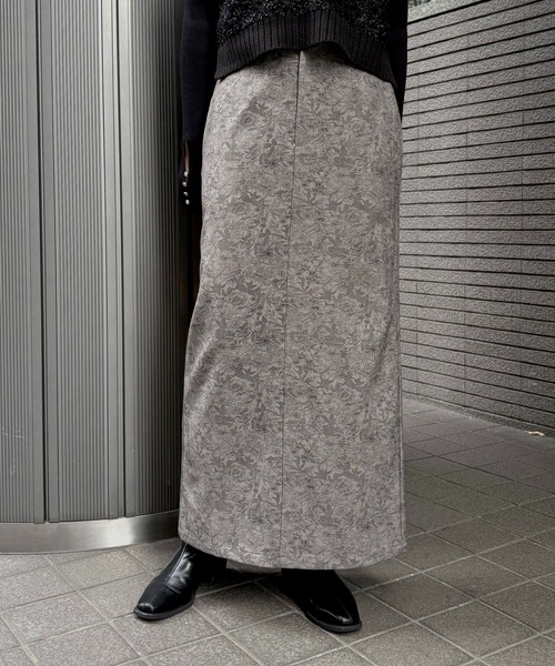 &g'aime(アンジェム)の「【&g'aime 】花柄タイトスカート Floral Tight Skirt(スカート・レディース・グレー/ブラック・FREE)」の18枚目の写真