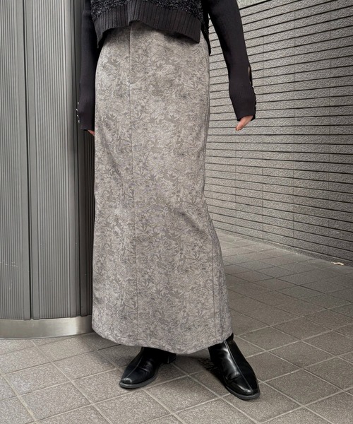 &g'aime(アンジェム)の「【&g'aime 】花柄タイトスカート Floral Tight Skirt(スカート・レディース・グレー/ブラック・FREE)」の19枚目の写真