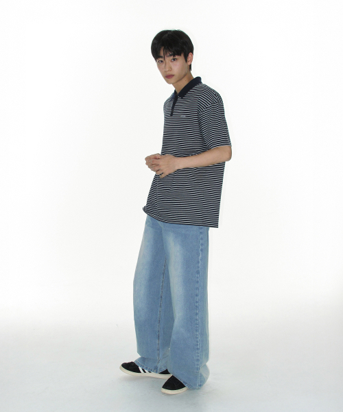 AMESWORLDWIDE（アメスワールドワイド）の「OVERFIT STITCH DENIM PANTS LIGHT BLUE（デニムパンツ・レディース・その他・SMALL/MEDIUM/LARGE）」の8枚目の写真