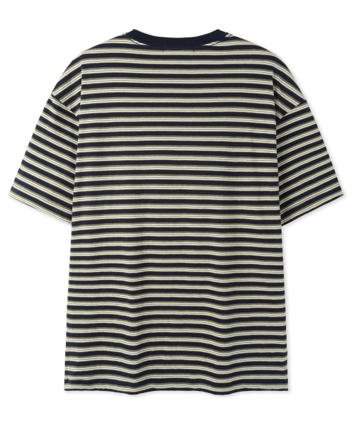 BASEMOMENT（ベースモーメント）の「ストライプボーダーTネイビー（Tシャツ/カットソー・メンズ・その他・MEDIUM/X-LARGE/LARGE）」の3枚目の写真