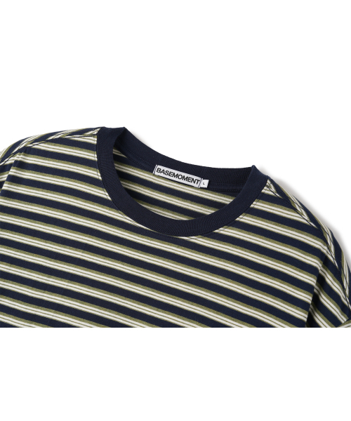 BASEMOMENT（ベースモーメント）の「ストライプボーダーTネイビー（Tシャツ/カットソー・メンズ・その他・MEDIUM/X-LARGE/LARGE）」の4枚目の写真