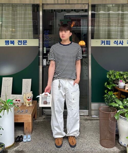 BASEMOMENT（ベースモーメント）の「ストライプボーダーTネイビー（Tシャツ/カットソー・メンズ・その他・MEDIUM/X-LARGE/LARGE）」の9枚目の写真