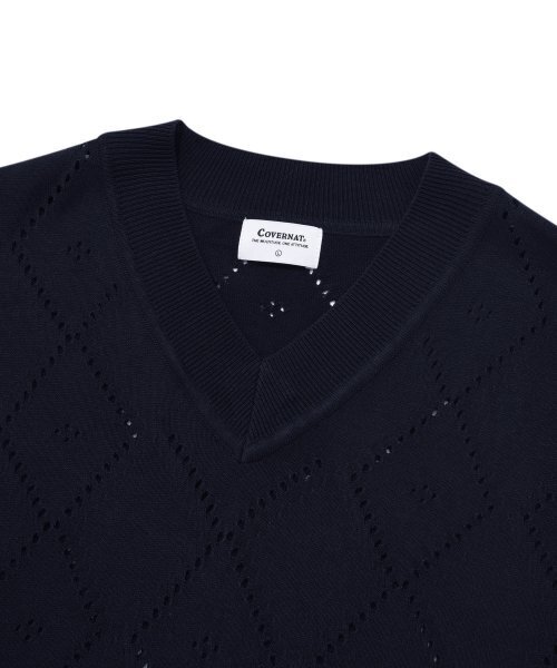 COVERNAT(カバーナット)の「アーガイルスカシニットベストネイビー(ニット/セーター・レディース・その他・MEDIUM/LARGE)」の3枚目の写真