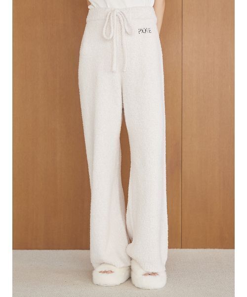 セール】メランジロゴ刺繍ロングパンツ（ルームウェア/パジャマ