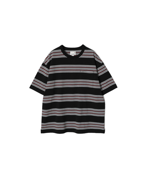 HORLISUN(ホーリーサン)の「パウエル ショート マルチストライプ Tシャツ レンガ(Tシャツ/カットソー・レディース・その他・SMALL/MEDIUM/LARGE)」の1枚目の写真