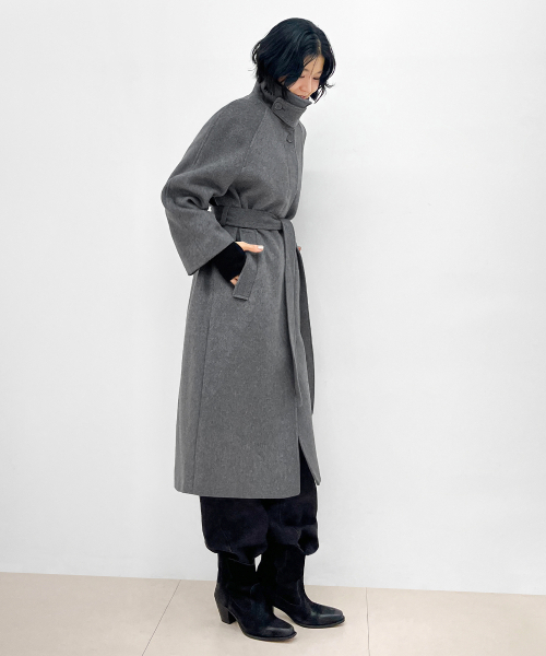 COSTUME O’CLOCK(コスチュームオクロック)の「ベルト付きバルマカンロングコートダークグレーCOWCT001DGRAY(チェスターコート・レディース・その他・SMALL/MEDIUM)」の10枚目の写真