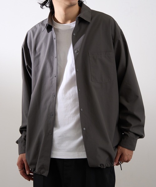 MAISON CLUB(メゾンクラブ)の「【MAISON CLUB】Polyester Nylon Coach Shirt Jacket KKP/ ポリエステルナイロンコーチジャケット(ブルゾン・メンズ・ブラック/グレー/ホワイト・M/L)」の16枚目の写真
