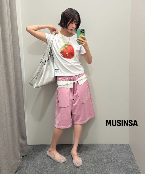 SEW-B(ソービー)の「ピグメントバミューダボルディパンツ_3カラー(その他パンツ・レディース・カーキ/ピンク/チャコール・FREE)」の8枚目の写真