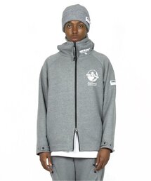 CODE I'M（コードアイエム）の「ロゴプリントヘビーウェイトバラクラバフードジップアップグレー（パーカー）」