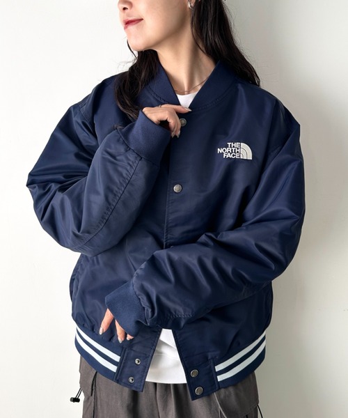 ★新品★ザノースフェイス スタジャン ボンバージャケット【XL】ネイビー セール】国内未発売 THE NORTH FACE(ザ・ノースフェイス)/ロゴ刺繍