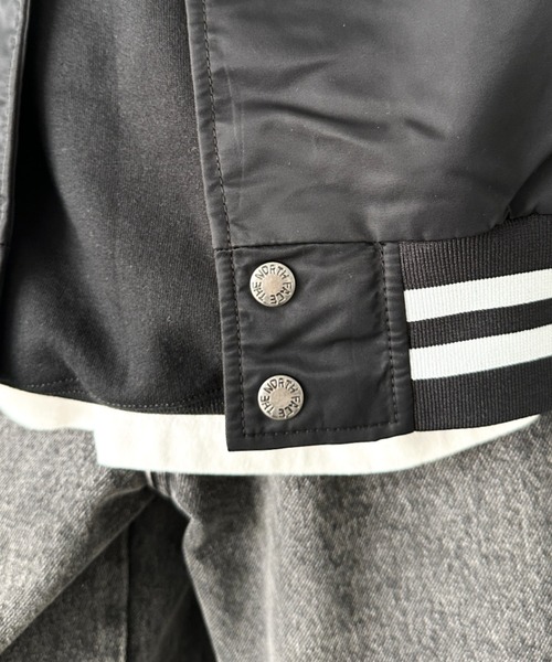 THE NORTH FACE（ザノースフェイス）の「国内未発売 THE NORTH FACE(ザ・ノースフェイス)/ロゴ刺繍 スタジャン ボンバージャケット ブルゾン/M'S BRETON JACKET（ブルゾン・レディース・ネイビー/ブラック/カーキ・M/L/XL/XXL）」の7枚目の写真