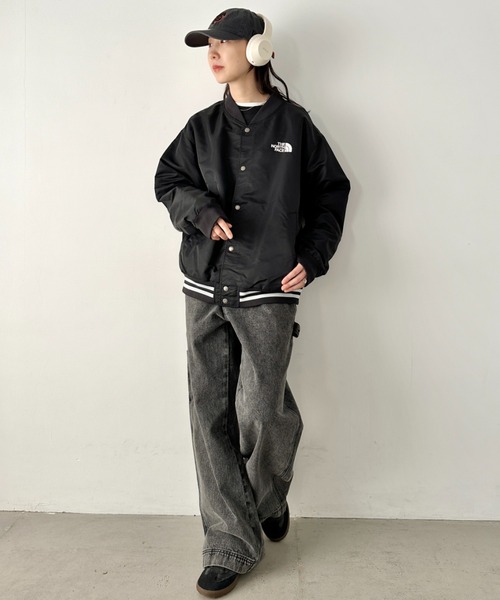 THE NORTH FACE（ザノースフェイス）の「国内未発売 THE NORTH FACE(ザ・ノースフェイス)/ロゴ刺繍 スタジャン ボンバージャケット ブルゾン/M'S BRETON JACKET（ブルゾン・レディース・ネイビー/ブラック/カーキ・M/L/XL/XXL）」の14枚目の写真