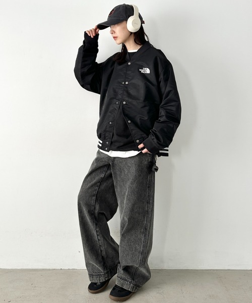 THE NORTH FACE（ザノースフェイス）の「国内未発売 THE NORTH FACE(ザ・ノースフェイス)/ロゴ刺繍 スタジャン ボンバージャケット ブルゾン/M'S BRETON JACKET（ブルゾン・レディース・ネイビー/ブラック/カーキ・M/L/XL/XXL）」の19枚目の写真