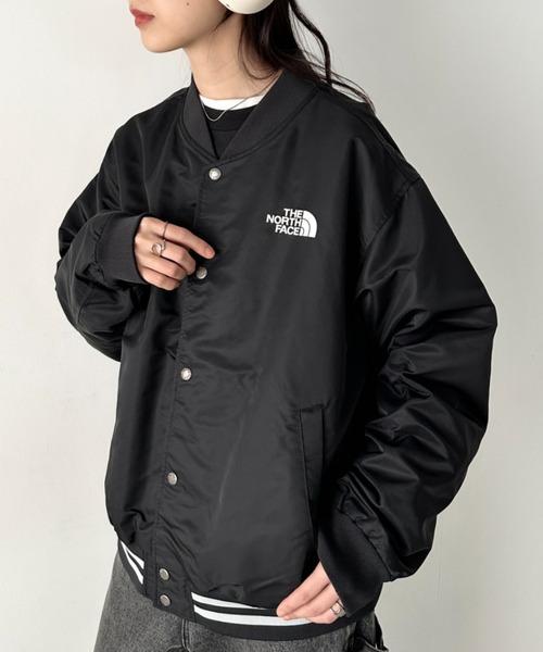 ZOZO完売 ノースフェイス　ボンバージャケット　スタジャン　ネイビー　S THE NORTH FACE（ザ ノースフェイス） スタジャン ナンバーロゴ