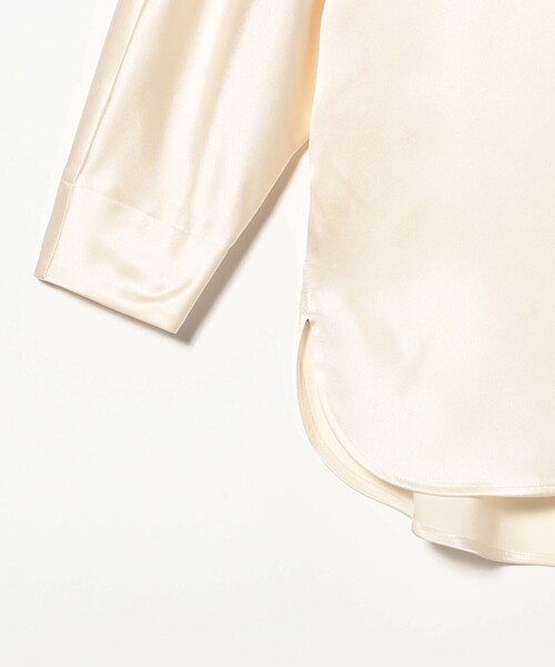 Demi-Luxe BEAMS(デミルクス ビームス)の「トリアセ ポリエステル フラットサテン ブラウス/オフィスカジュアル・セレモニー(シャツ/ブラウス・レディース・ホワイト/ネイビー・ONE SIZE)」の15枚目の写真