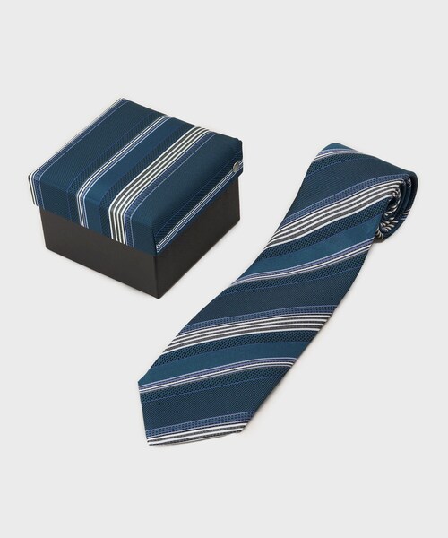 tk.TAKEO KIKUCHI（ティーケータケオキクチ）の「【ボックス付き】シルクネクタイ（ネクタイ・メンズ・ネイビー系4/モスグリーン系2/ネイビー系2/ダークブラウン系4/モスグリーン系4/ライトグレー系2・00）」の3枚目の写真