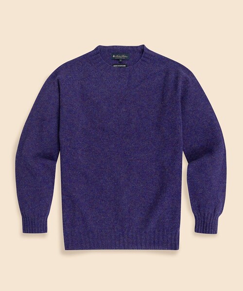 BROOKS BROTHERS(ブルックスブラザーズ)の「シェットランドウール クルーネックセーター(ニット/セーター・メンズ・バーガンディー/ブラウン/パープル・MEDIUM/SMALL/LARGE)」の1枚目の写真