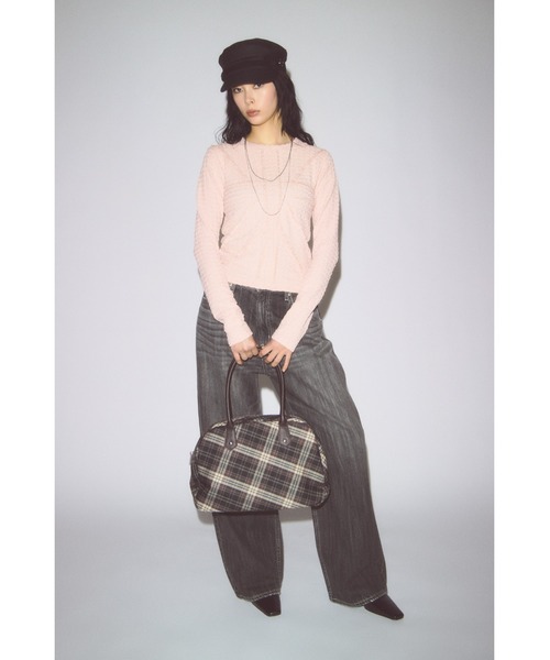 LAGUA GEM(ラグアジェム)の「STRIPE MARINE キャップ(キャップ・レディース・グレー/ブラック・FREE)」の4枚目の写真