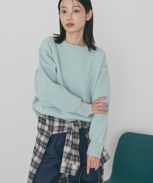 AMERICAN HOLIC（アメリカンホリック）の「【選べる丈】モールニットプルオーバー（ニット/セーター・レディース・アイボリー/ミント/マスタード/ブラック・L/M）」の6枚目の写真