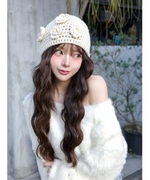 Darich（ダーリッチ）の「ローズモチーフクロシェビーニー（ニットキャップ/ビーニー）」