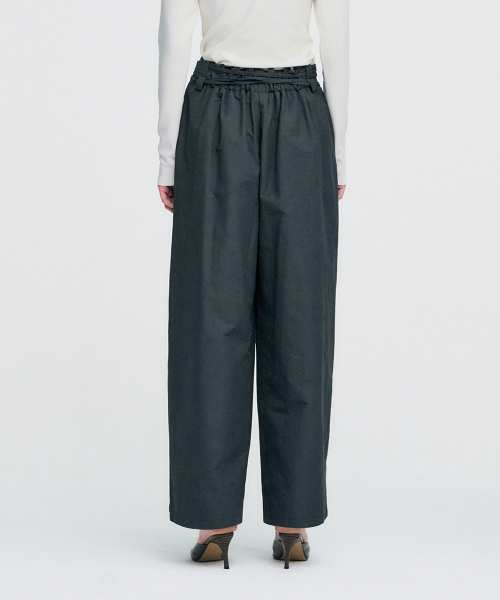 KIMZISU(キムジス)の「Ribbon Tied Wide Pants _ GREY(その他パンツ・レディース・その他・ONE SIZE)」の3枚目の写真