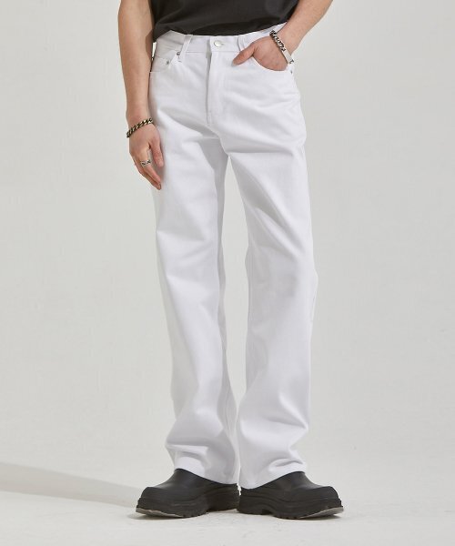 MAKEITTO（メイキット）の「デイリー ワイド ジーンズ (ホワイト)（デニムパンツ・メンズ・その他・S/M/L/XL）」の2枚目の写真