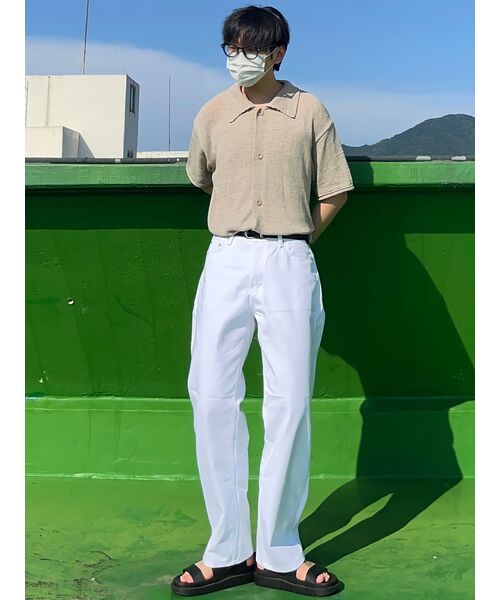 MAKEITTO（メイキット）の「デイリー ワイド ジーンズ (ホワイト)（デニムパンツ・メンズ・その他・S/M/L/XL）」の16枚目の写真