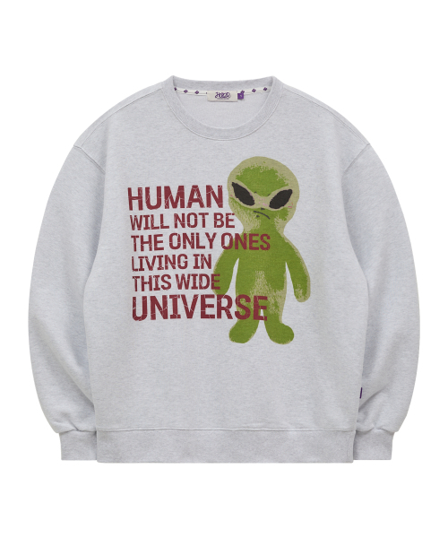 HOODHOOD(フッドフッド)の「エイリアンスローガンマンツーマンメランジホワイト(スウェット・レディース・その他・1/2)」の5枚目の写真