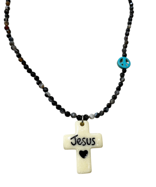 SK8ER ROCK（スケーターロック）の「Love Peace Jesus Necklace ((Black))（ネックレス・レディース・その他・FREE）」の8枚目の写真