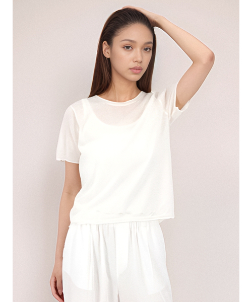 ACUD(アクド)の「Half Sleeve Sheer Knit _White(ニット/セーター・レディース・ホワイト・FREE)」の3枚目の写真