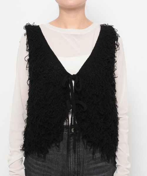 LOWRYS FARM(ローリーズファーム)の「2WAYフリンジベスト 644658(ベスト・レディース・グレー/ブラック/アイボリー・FREE)」の5枚目の写真