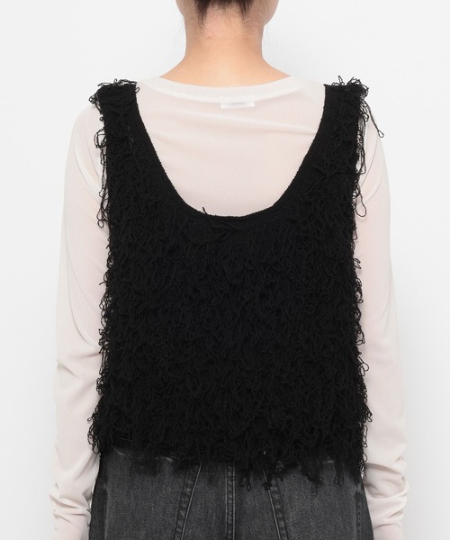 LOWRYS FARM(ローリーズファーム)の「2WAYフリンジベスト 644658(ベスト・レディース・グレー/ブラック/アイボリー・FREE)」の7枚目の写真