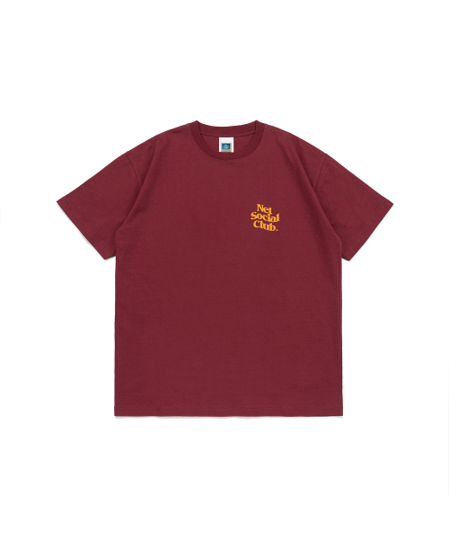 NET SOCIAL CLUB(ネットソーシャルクラブ)の「ウェーブビビッドロゴ半袖Tシャツ(バーガンディ)(Tシャツ/カットソー・レディース・バーガンディー・S/XL/L/M)」の2枚目の写真