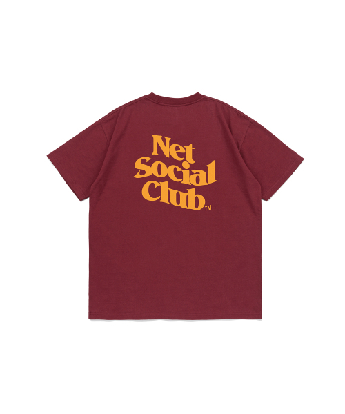 NET SOCIAL CLUB(ネットソーシャルクラブ)の「ウェーブビビッドロゴ半袖Tシャツ(バーガンディ)(Tシャツ/カットソー・レディース・バーガンディー・S/XL/L/M)」の3枚目の写真