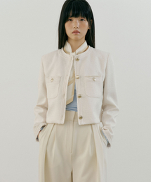 LUCIR ZU（ルシールズ）の「Jane Fringe Tweed Jacket (cream)（その他アウター）」