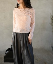 Muffiny（マフィニー）の「やわらか編みバックデザインニット（ニット/セーター）」