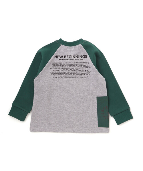 WASK（ワスク）の「バイカラーラグランロゴBIGトレーナー（スウェット・キッズ・オフホワイト/グレー・160cm/150cm）」の6枚目の写真