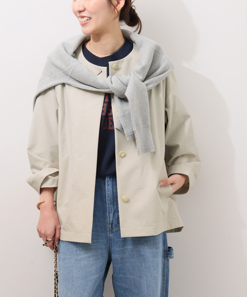 JOURNAL STANDARD relume（ジャーナルスタンダード　レリューム）の「《追加》［撥水 / UVカット］【SPENSIERATO】クルーネックコクーンブルゾン（その他アウター・レディース・ブラック/アイボリー・FREE）」の2枚目の写真